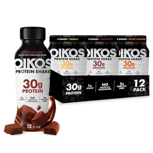 image:imageOikos 30g Protein Shake Strawberry Shelf Stable High Protein Drinks Ready to Drink 5g Prebiotic Fiber 12 fl oz Bottle 12 CountChocolate  Vanilla  Salted Caramel