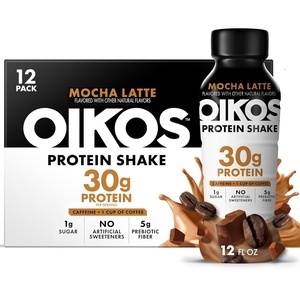 image:imageOikos 30g Protein Shake Strawberry Shelf Stable High Protein Drinks Ready to Drink 5g Prebiotic Fiber 12 fl oz Bottle 12 CountMocha