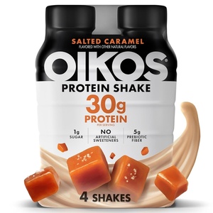 image:imageOikos 30g Protein Shake Strawberry Shelf Stable High Protein Drinks Ready to Drink 5g Prebiotic Fiber 12 fl oz Bottle 12 CountSalted Caramel
