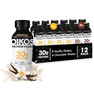 image:imageOikos 30g Protein Shake Strawberry Shelf Stable High Protein Drinks Ready to Drink 5g Prebiotic Fiber 12 fl oz Bottle 12 CountVanilla  Chocolate