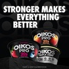 image:imageOikos Pro Peach YogurtCultured UltraFiltered Milk Product 20 Grams of Protein 0g Added Sugar Just Delicious High Protein Snacks 53 OZ Cup